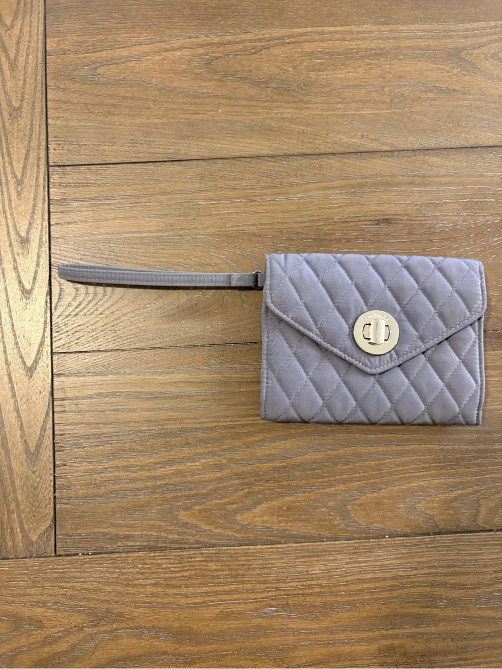 Vera Bradley Quilted Lavender Wristlet Card Holder with Turn-Lock